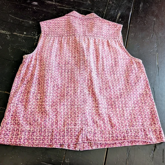 Vintage 2005 L. L. Bean Women's Sleeveless Cotton Top Med. Cottagecore Heritage - Picture 5 of 7